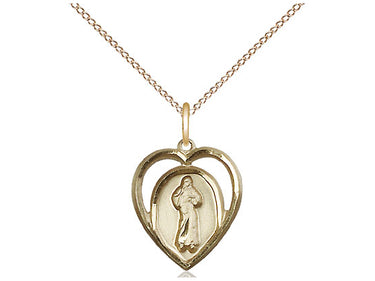 Small 14kt Gold Filled Divine Mercy Pendant Necklace 5/8 x 1/2 inches with 18 inch chain by Bliss