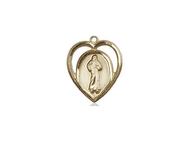14kt Solid Gold Divine Mercy Medal Pendant 5/8 x 1/2 Handcrafted by Bliss Manufacturing
