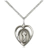 Sterling Silver Divine Mercy Medal Necklace 5/8 x 1/2 inch Small Pendant 18 Inch Chain by Bliss