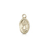 14kt Solid Gold Small St. Christopher Patron Saint Medal Pendant 1/2 x 1/4 inch by Bliss Manufacturing