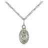 Sterling Silver Small St. Christopher Patron Saint Medal Necklace 1/2 x 1/4 inch on 18 inch Chain by Bliss