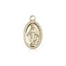 14kt solid gold Small Miraculous Medal pendant 5/8 x 3/8 inch handcrafted by Bliss Manufacturing USA