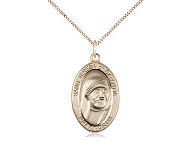 14kt Gold Filled Blessed Teresa of Calcutta medal necklace with 18 inch chain by Bliss Manufacturing