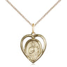 14kt Gold Filled Small St. Jude Patron Saint Medal Necklace 5/8 inch by 1/2 inch on 18 inch chain by Bliss