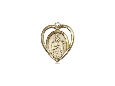 14kt Solid Gold St. Jude Patron Saint Medal Pendant 5/8x1/2 Small by Bliss