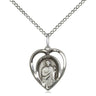 Sterling Silver Small St. Jude Patron Saint Medal Necklace 5/8 inch by 1/2 inch on 18 inch chain by Bliss