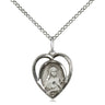 Sterling Silver Small St. Theresa of Lisieux patron saint medal necklace with 18 inch curb chain handcrafted by Bliss Manufacturing