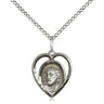 Small Sterling Silver Ecce Homo Catholic pendant necklace 5/8 x 1/2 on 18 inch chain by Bliss