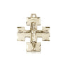 14kt Solid Gold Medium Catholic Crucifix Pendant 3/4 x 5/8 inch modern design by Bliss Manufacturing