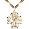 14kt Gold Filled St. Christopher Patron Saint Medal Necklace with 24 Inch Curb Chain by Bliss Manufacturing