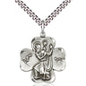 Sterling Silver St. Christopher Patron Saint Medal Necklace 1 inch x 7/8 inch with 24 inch Chain by Bliss