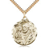 14kt gold filled St. Joseph patron saint medal necklace 1-1/8 x 7/8 inches with 24 inch chain by Bliss