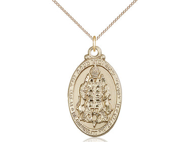 14kt gold filled Jewish Protection medal necklace 1 1/8 x 5/8 pendant on 18 inch chain by Bliss