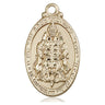 14kt solid gold Jewish Protection medal pendant 1 1/8 x 5/8 inches handcrafted by Bliss Manufacturing
