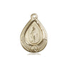 14kt Solid Gold Miraculous Medal Pendant 3/4 x 1/2 inches handcrafted by Bliss USA