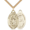 14kt Gold Filled Divine Mercy Pendant Necklace 1 1/8 x 5/8 inch Medium 24 inch Chain Bliss Manufacturing