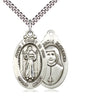 Sterling Silver Divine Mercy Pendant Necklace 1 1/8 x 5/8 inches with 24 inch chain by Bliss Manufacturing USA