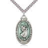 Sterling Silver St. Christopher Patron Saint Medal Necklace 1 1/8 x 5/8 inches with 24 inch chain by Bliss