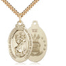 14kt gold filled St. Christopher pendant necklace with 24 inch curb chain by Bliss Manufacturing