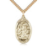 14kt Gold Filled St. Joseph Patron Saint Medal Necklace 1 1/8 x 5/8 inches with 24 inch chain by Bliss