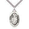 Sterling Silver St. Joseph Patron Saint Medal Necklace 1 1/8 x 5/8 inches with 24 inch chain by Bliss