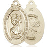 14kt Solid Gold St. Christopher National Guard medal pendant 1 1/4 x 5/8 inches by Bliss Manufacturing