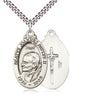Sterling Silver St. John Paul II patron saint medal necklace 1 1/8 x 3/4 inches with 24 inch chain by Bliss