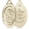 14kt Solid Gold St. Michael Archangel Army Medal Pendant 1 1/8 x 5/8 Handcrafted by Bliss USA