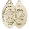 14kt Solid Gold Large St. Michael National Guard Medal Pendant 1.25 x 0.625 inches by Bliss