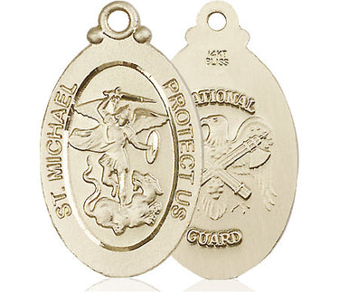14kt Solid Gold Large St. Michael National Guard Medal Pendant 1.25 x 0.625 inches by Bliss