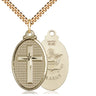 14kt Gold Filled Cross Army Pendant Necklace 1 1/4 x 5/8 inches with 24 inch Chain by Bliss