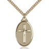 Large 14kt Gold Filled Cross Necklace with 24 inch chain, 1 1/4 x 5/8 inch pendant, handcrafted by Bliss