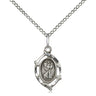 Small Sterling Silver St. Christopher Patron Saint Medal Necklace 5/8 x 3/8 inches with 18 inch chain by Bliss