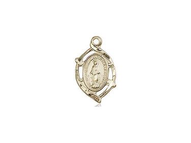 14kt solid gold Miraculous Medal pendant 5/8 inch by Bliss Manufacturing