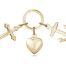 14kt Solid Gold Large Faith Hope Charity Catholic Pendant 1 1/4 x 1 5/8 Bliss USA