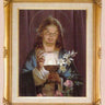Jesus Offering Holy Communion Catholic framed wall art 16x20 with antique gold frame by Adolfo Simeone