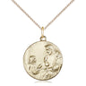 14kt Gold Filled St. Christopher Patron Saint Medal Necklace 3/4 inch by 5/8 inch on 18 inch Chain Bliss USA