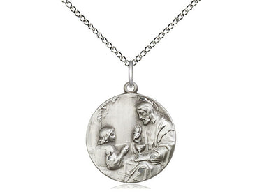 Sterling Silver St. Christopher Patron Saint Medal Necklace 3/4 x 5/8 inch with 18 inch Chain by Bliss