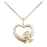 Small 14kt Gold Filled Heart Chalice Medal Necklace 1/2 x 1/2 inches on 18 inch chain by Bliss Manufacturing USA