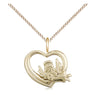 Small Gold Filled Heart Guardian Angel Pendant Necklace 1/2 x 5/8 inches with 18 inch chain by Bliss