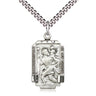 Sterling Silver St. Christopher Patron Saint Medal Necklace 1 x 5/8 inch with 24 inch Chain by Bliss