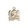 14kt Solid Gold St. Matthew Patron Saint Medal Pendant 5/8 x 1/2 inches handcrafted by Bliss