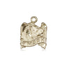 14kt solid gold St. Mark medal pendant, small 5/8 x 1/2 inch, handcrafted by Bliss Manufacturing USA