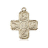 14kt solid gold Evangelist five-way medal pendant featuring Matthew Mark Luke John, 7/8 x 3/4 inches