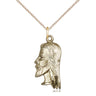 Gold Filled St. Christopher Patron Saint Medal Necklace 7/8 x 3/8 inches on 18 inch curb chain by Bliss