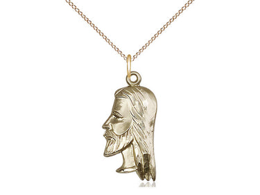 Gold Filled St. Christopher Patron Saint Medal Necklace 7/8 x 3/8 inches on 18 inch curb chain by Bliss