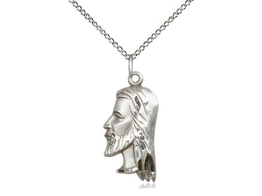 Sterling Silver St. Christopher Catholic patron saint medal necklace 7/8 inch by 3/8 inch pendant 18 inch chain Bliss