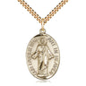 14kt Gold Filled Our Father Medal Necklace 1 1/8 x 3/4 Medium Pendant with 24 inch Chain by Bliss