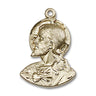 14kt solid gold Head of Christ medal pendant 3/4 x 1/2 handcrafted by Bliss Manufacturing USA