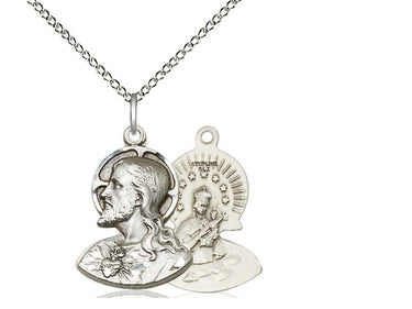 Sterling Silver Head of Christ Pendant Necklace 3/4 x 1/2 inch with 18 inch chain - Bliss USA